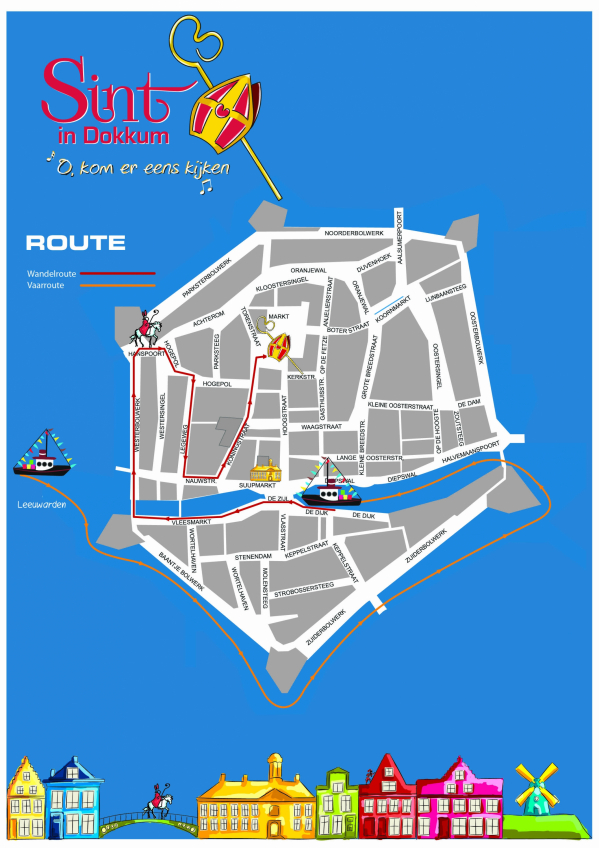 Route sinterklaasintocht 2017 Dokkum